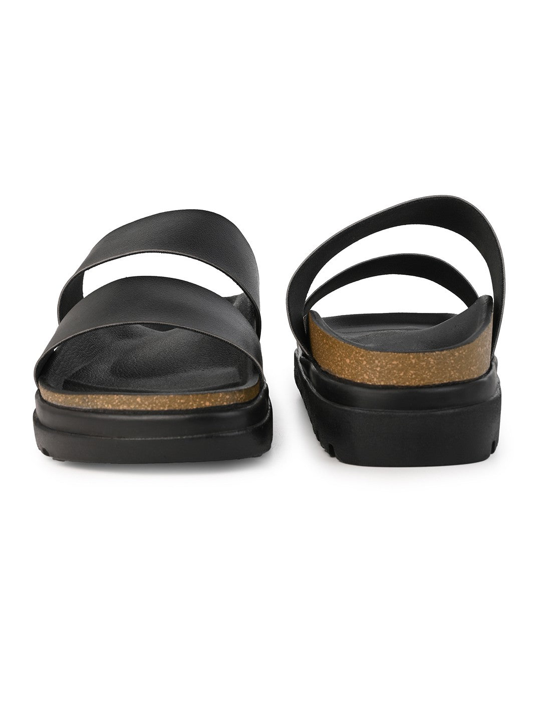 Fentacia Women Dual Straps Open Toe Casual Flats