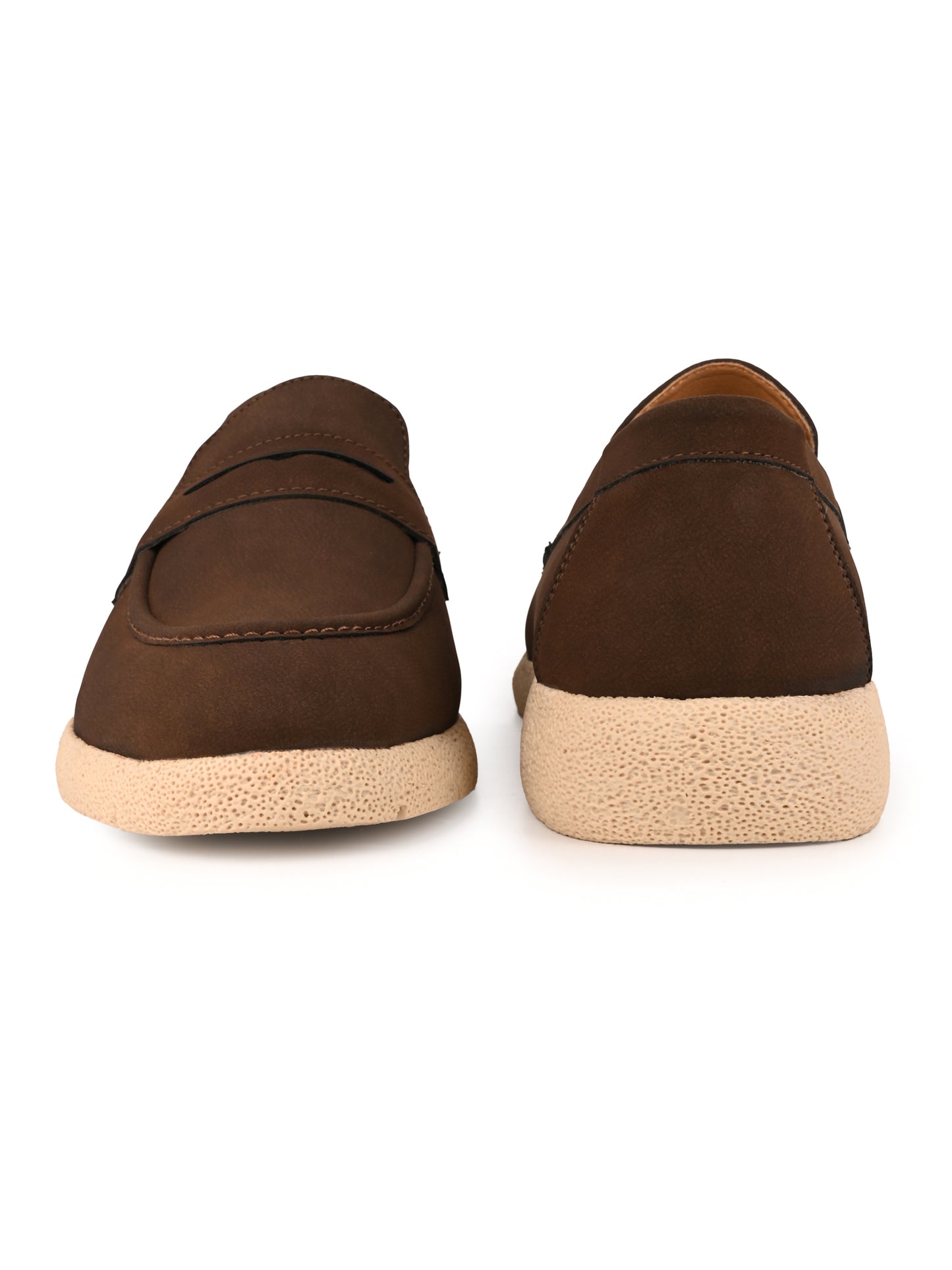 Fentacia Men Brown Nubuck Comfort Loafers
