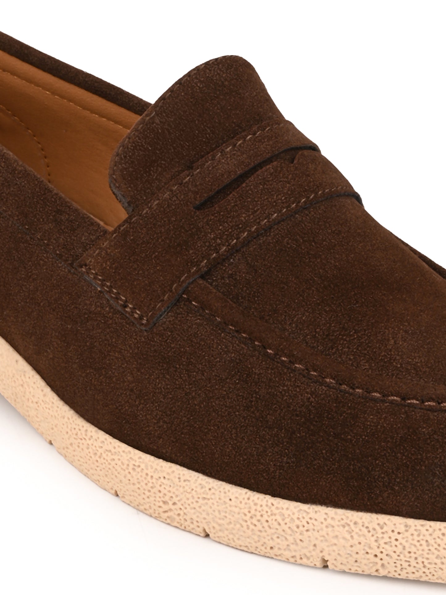 Fentacia Men Brown Synthetic Suede Comfort Loafers