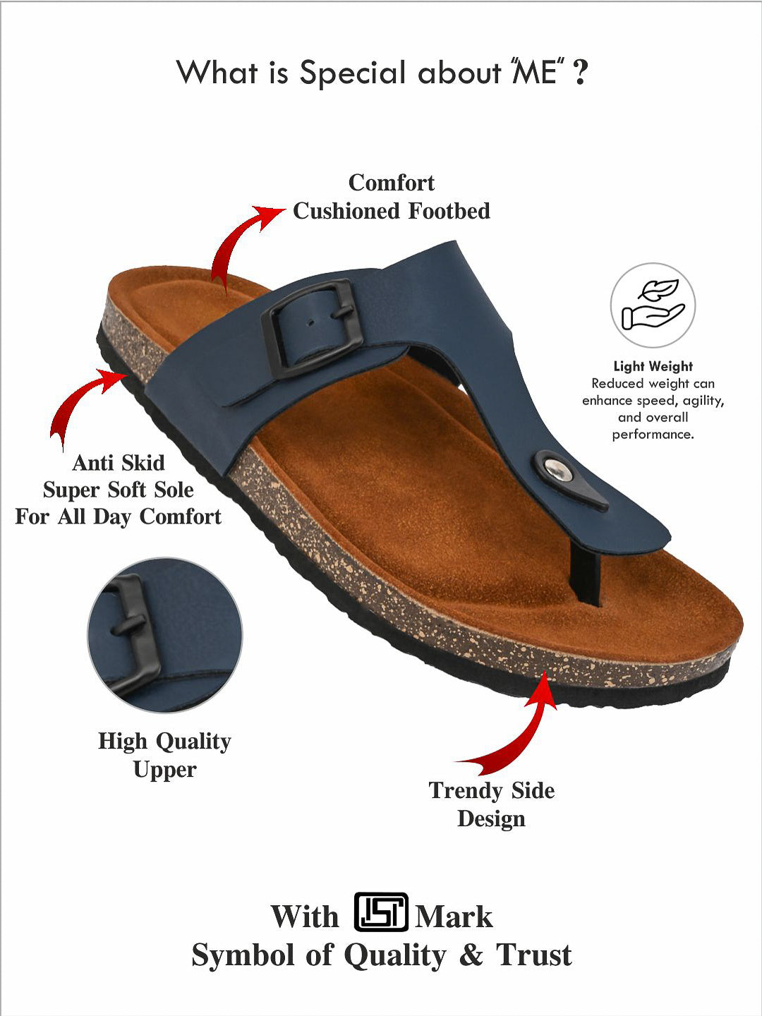Fentacia Men T-Straps Comfort Sandals