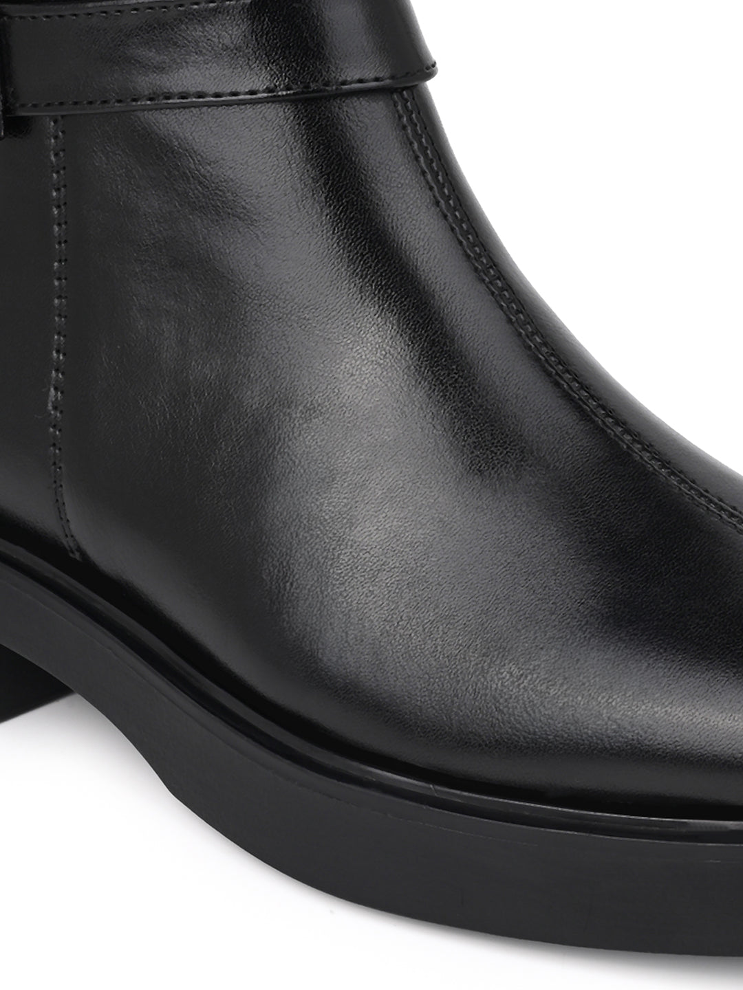 Fentacia Women Black Square toe Chelsea Boots