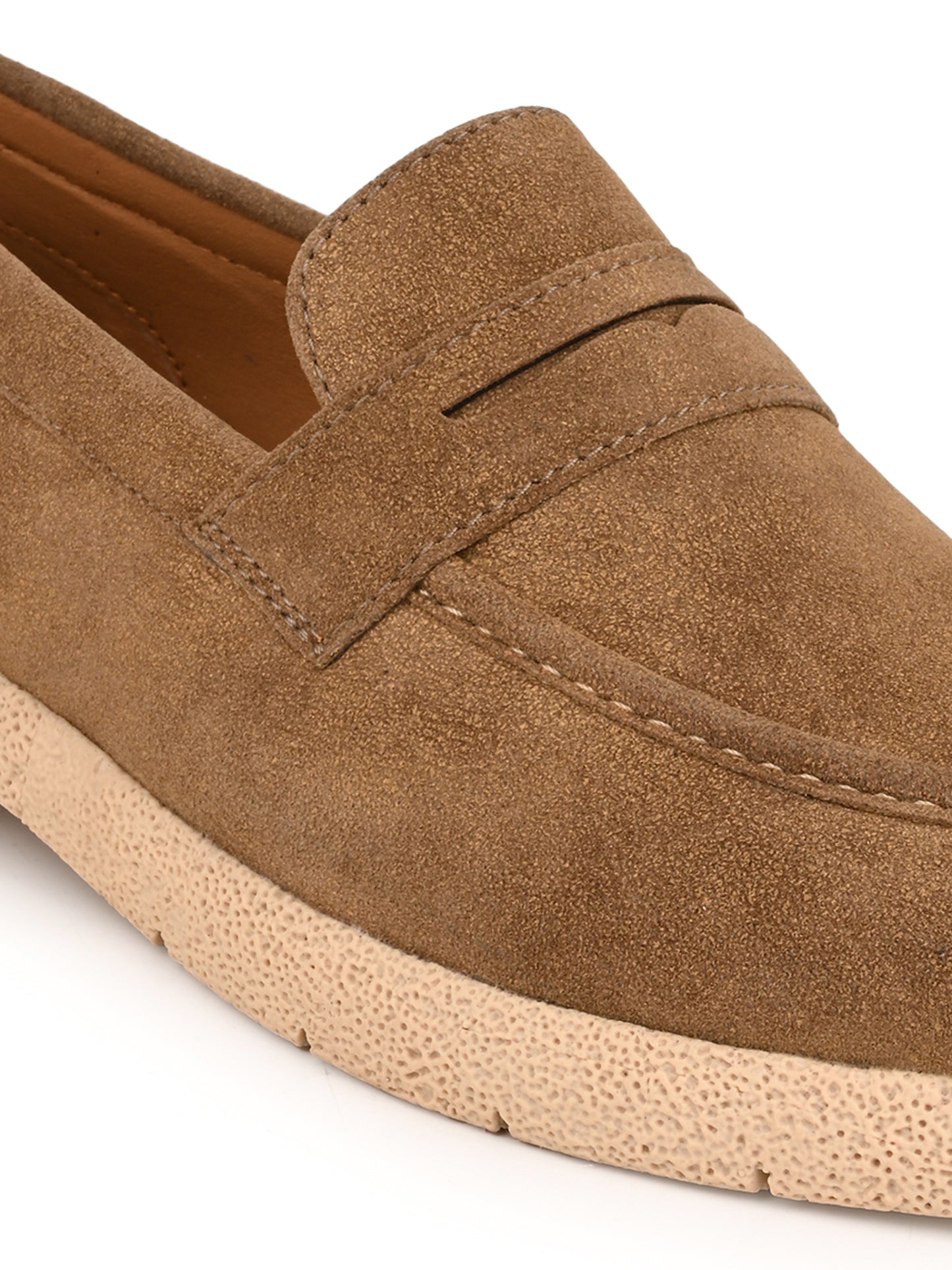 Fentacia Men Brown Synthetic Suede Comfort Loafers