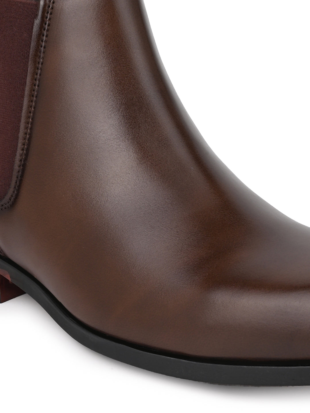 Fentacia Men Square Toe Pull-On Chelsea Boots