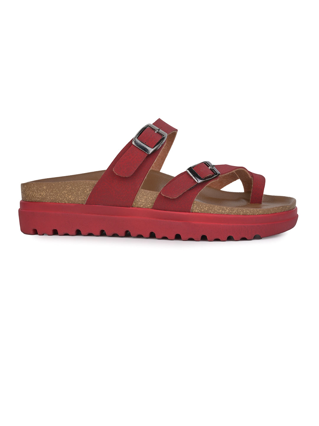 Fentacia Women Solid Suede Flat Sandals