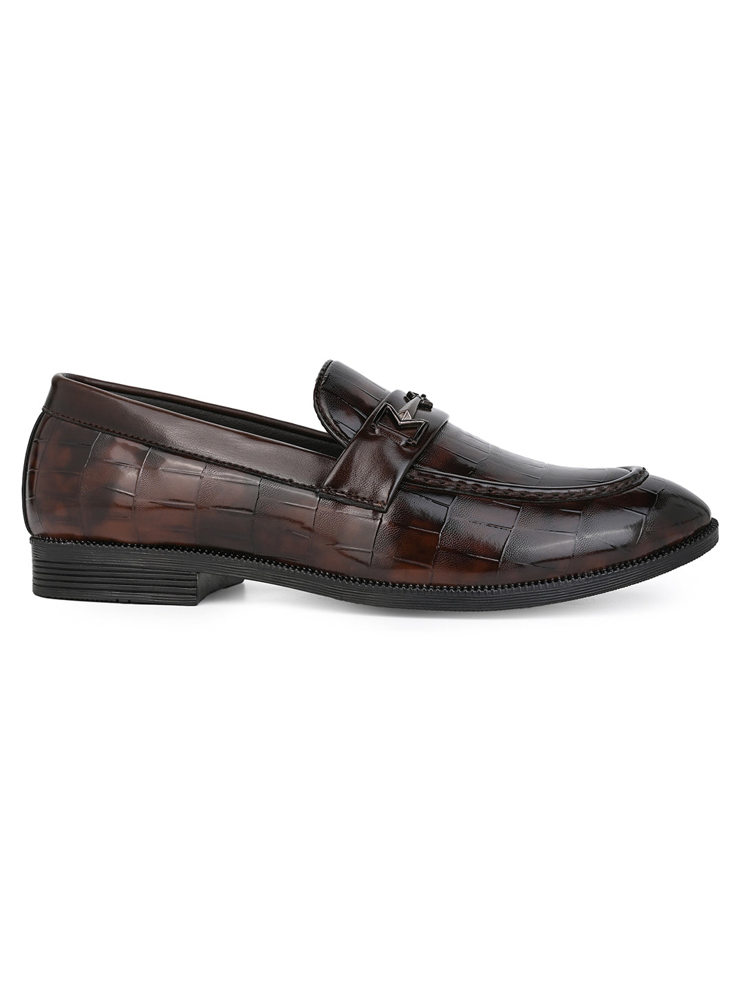 Fentacia Men Textured Slip-On Formal Shoes