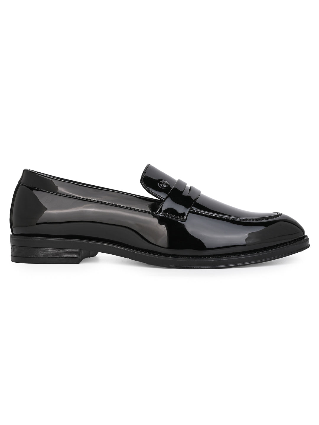 Fentacia Men Black Patent Synthetic Slip-On Formal Shoes