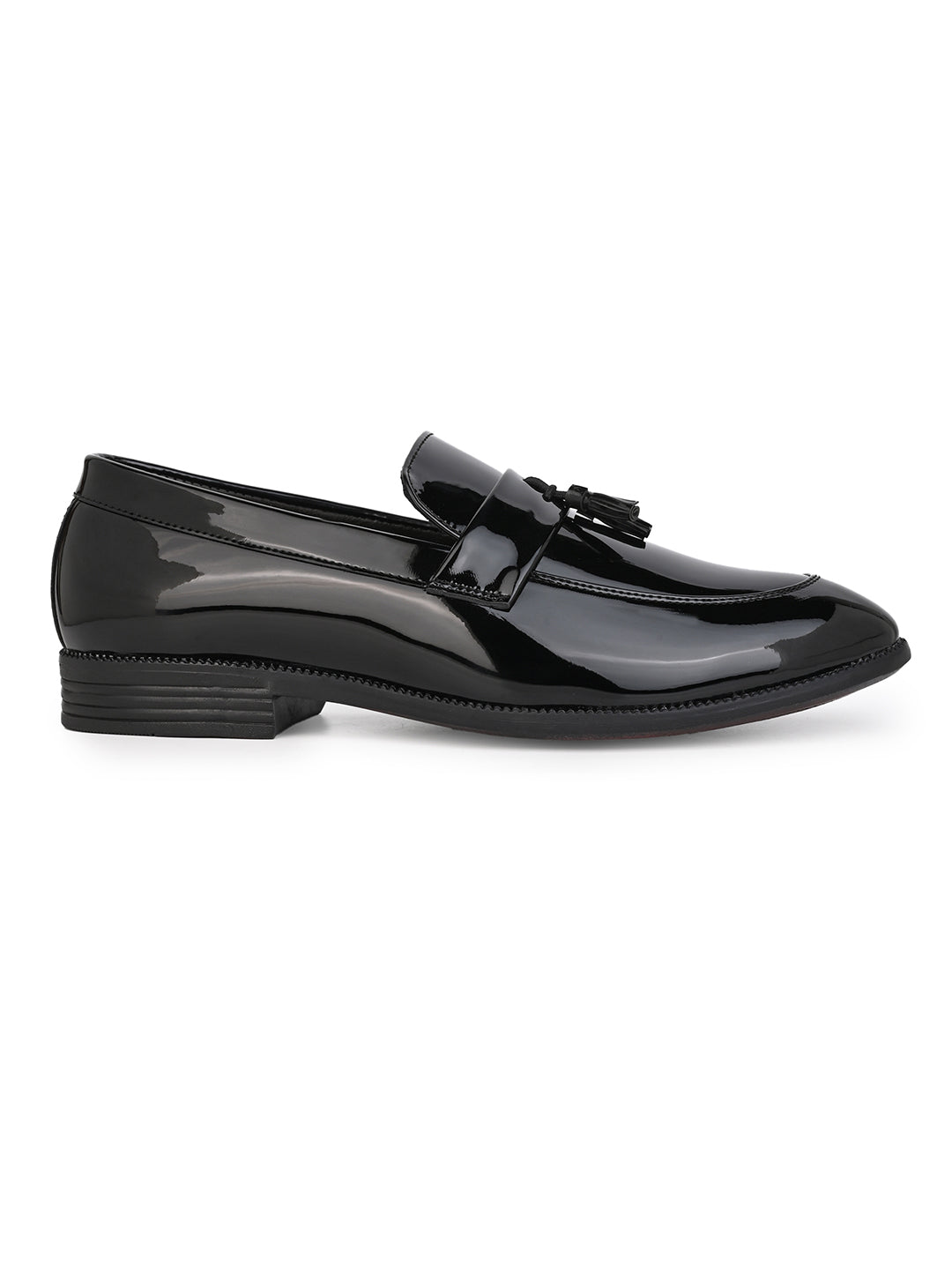 Fentacia Men Black Formal Tassel Slip-On Loafers
