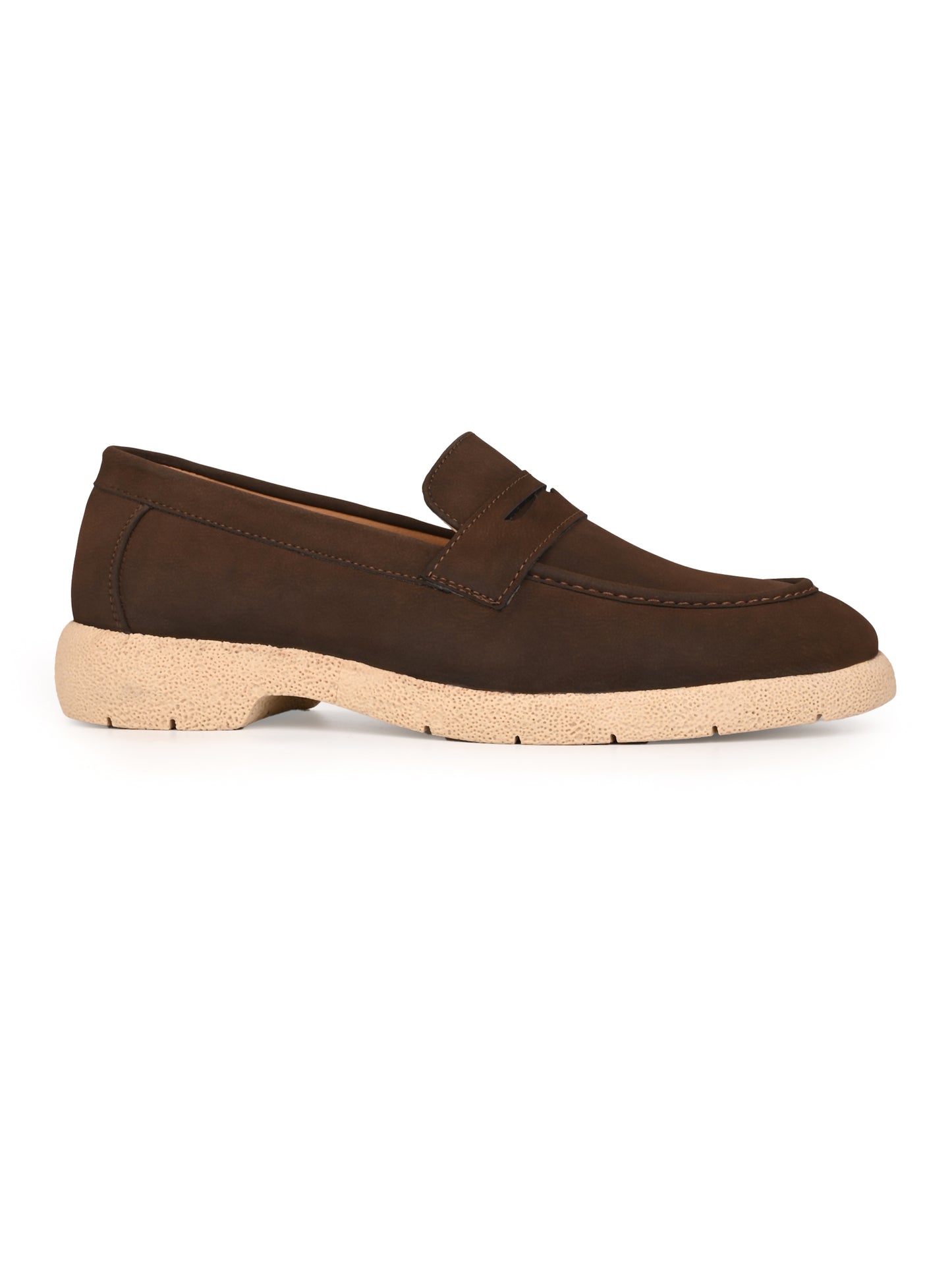 Fentacia Men Brown Nubuck Comfort Loafers