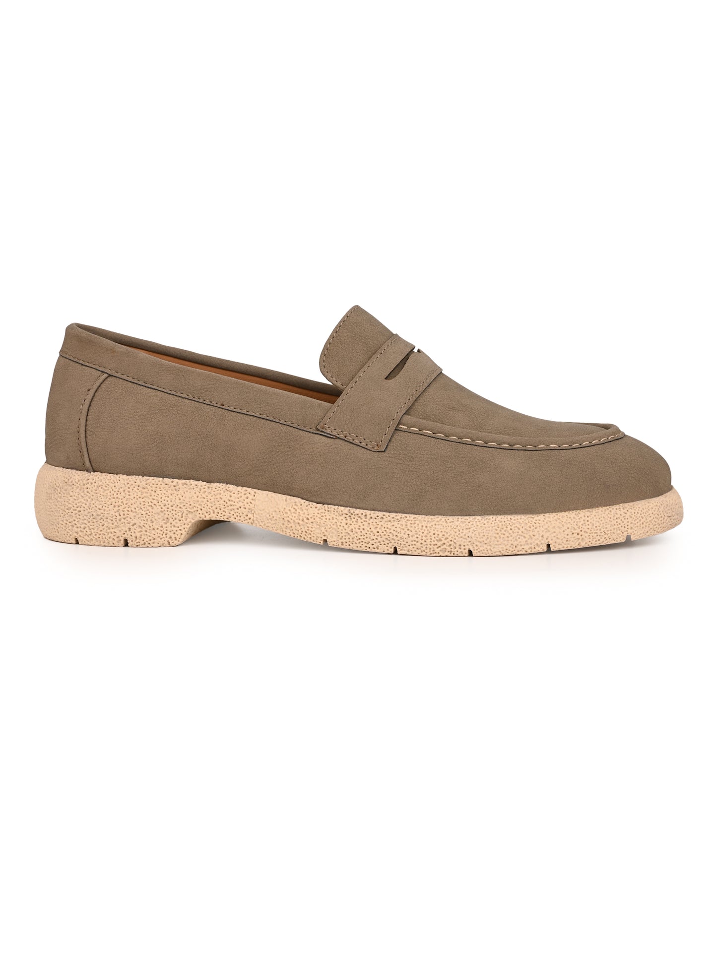 Fentacia Men Brown Nubuck Comfort Loafers