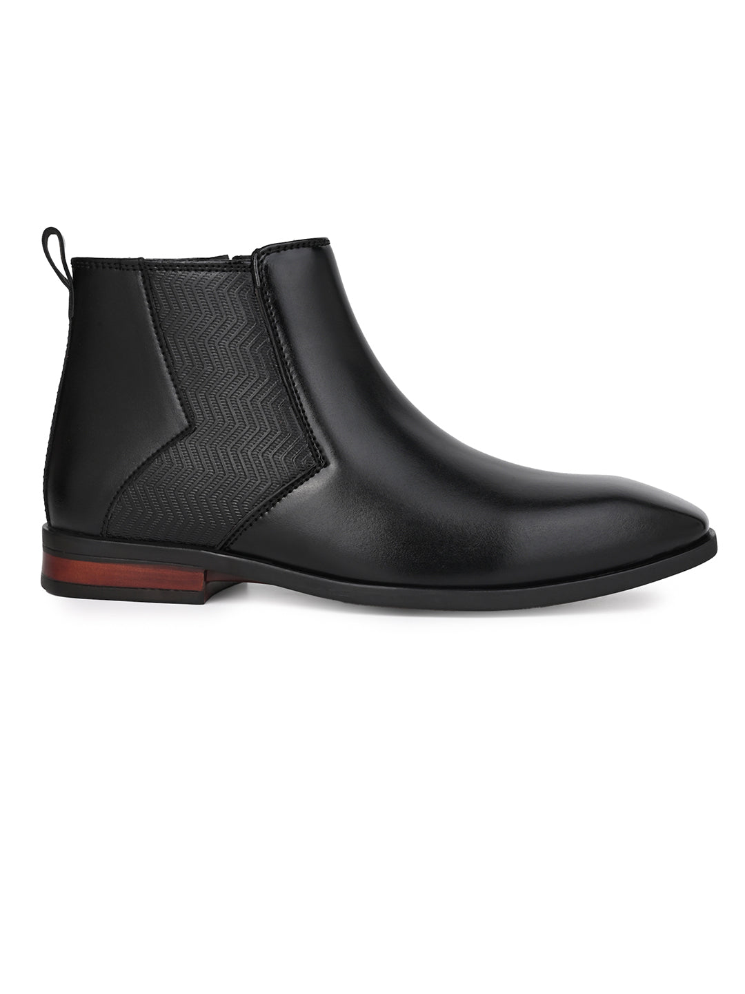 Fentacia Men Square Toe Zip Closure Chelsea Boots