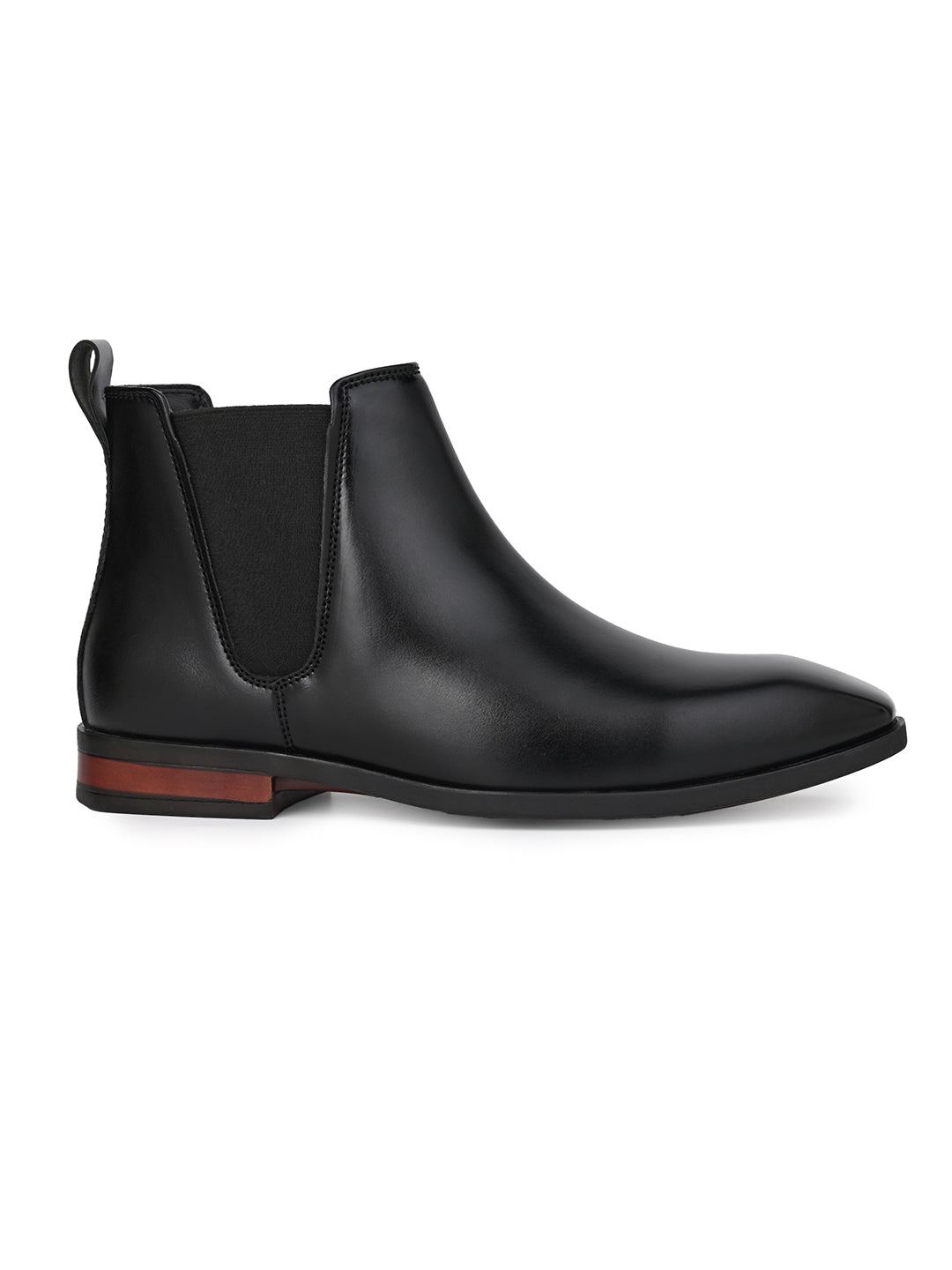 Fentacia Men Square Toe Pull-On Chelsea Boots