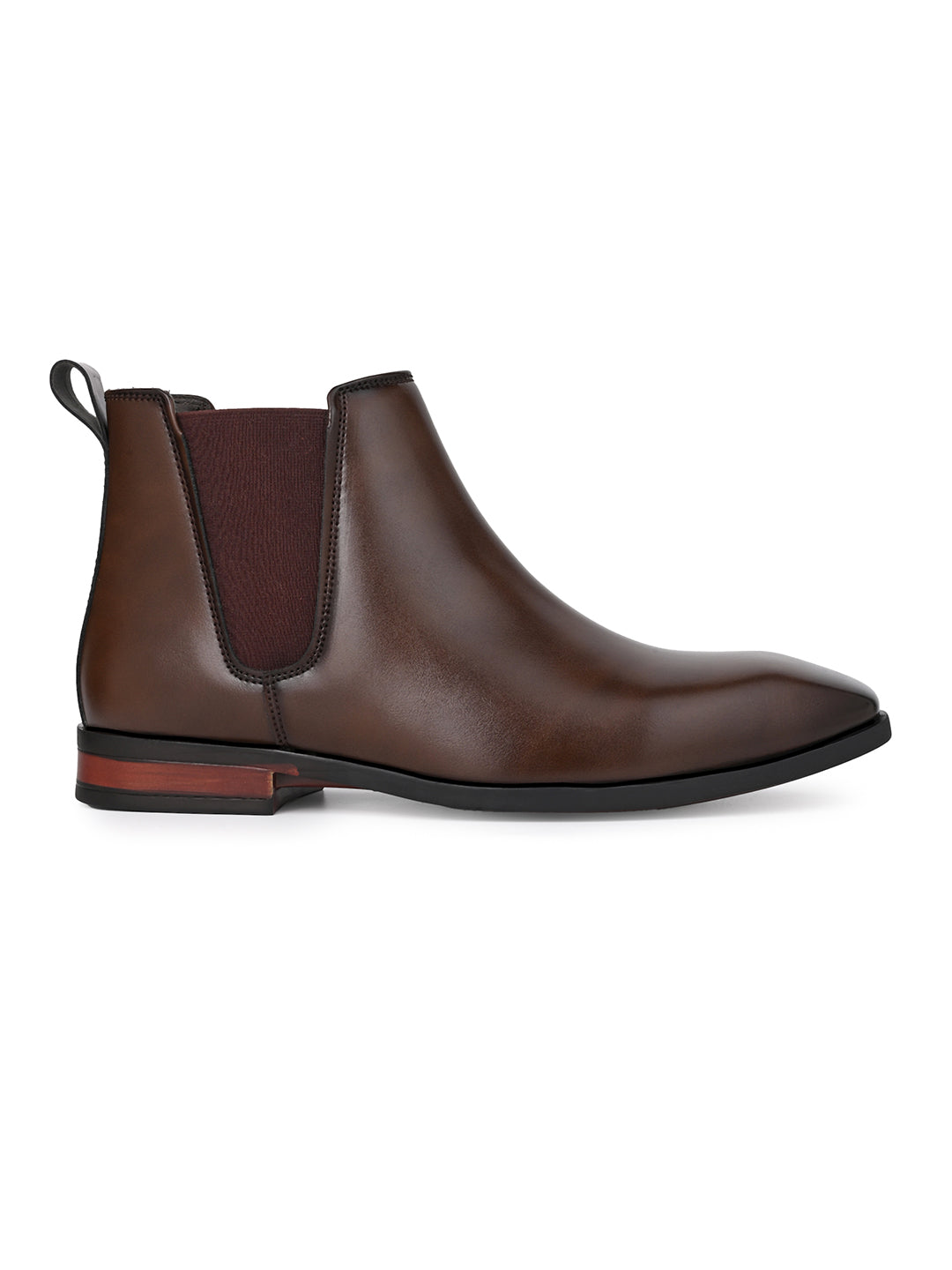 Fentacia Men Square Toe Pull-On Chelsea Boots