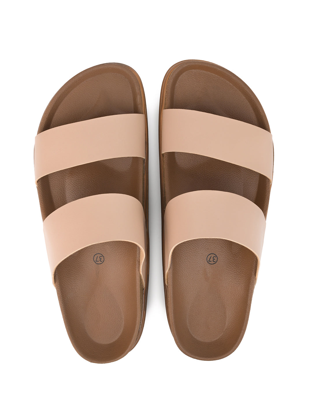 Fentacia Women Dual Straps Open Toe Casual Flats