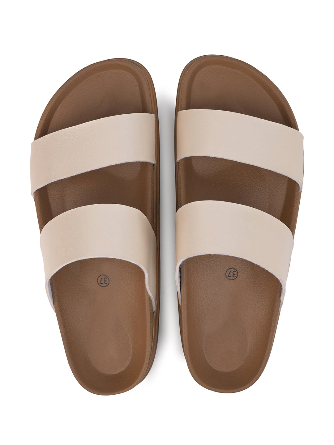 Fentacia Women Dual Straps Open Toe Casual Flats