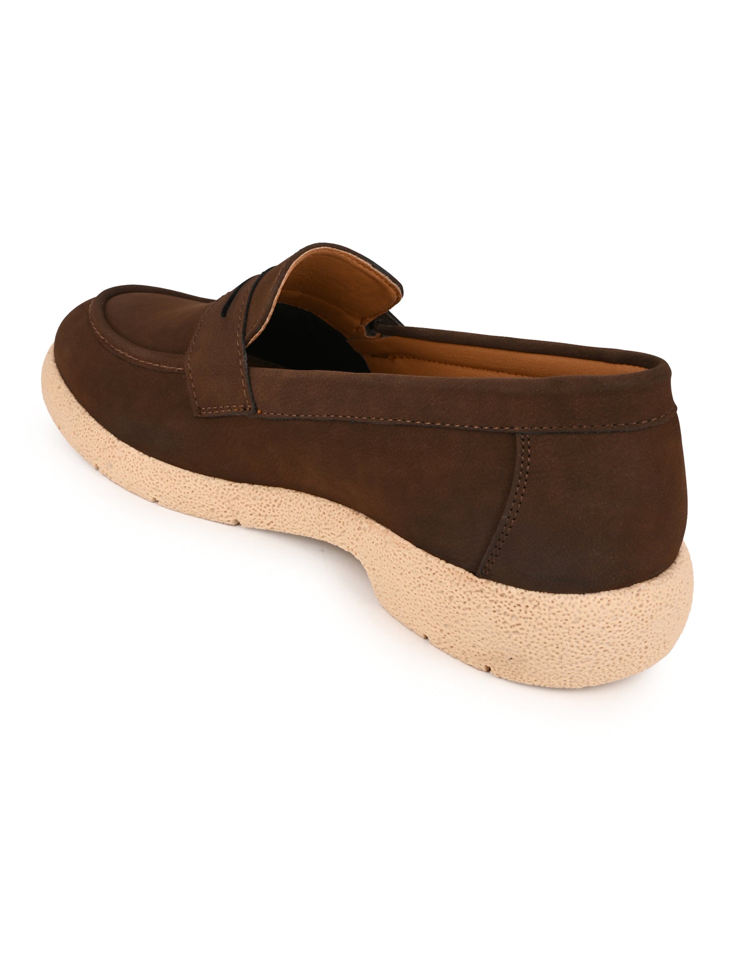 Fentacia Men Brown Nubuck Comfort Loafers