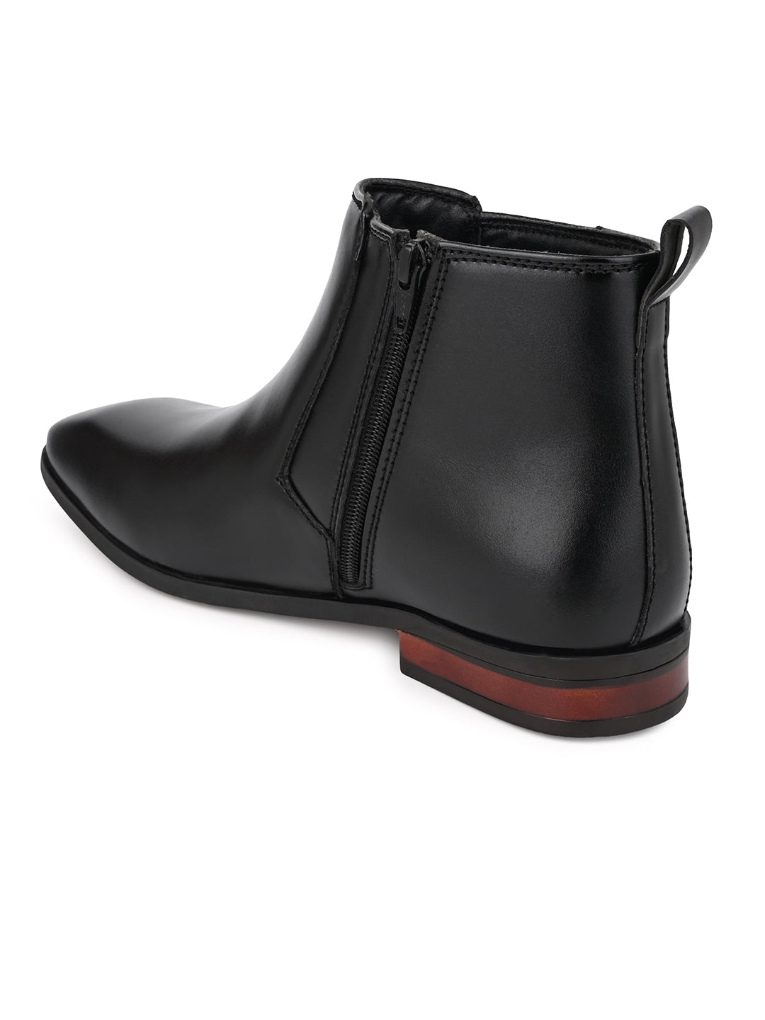 Fentacia Men Square Toe Zip Closure Chelsea Boots