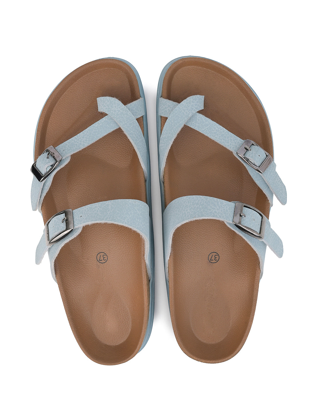 Fentacia Women Solid Suede Flat Sandals