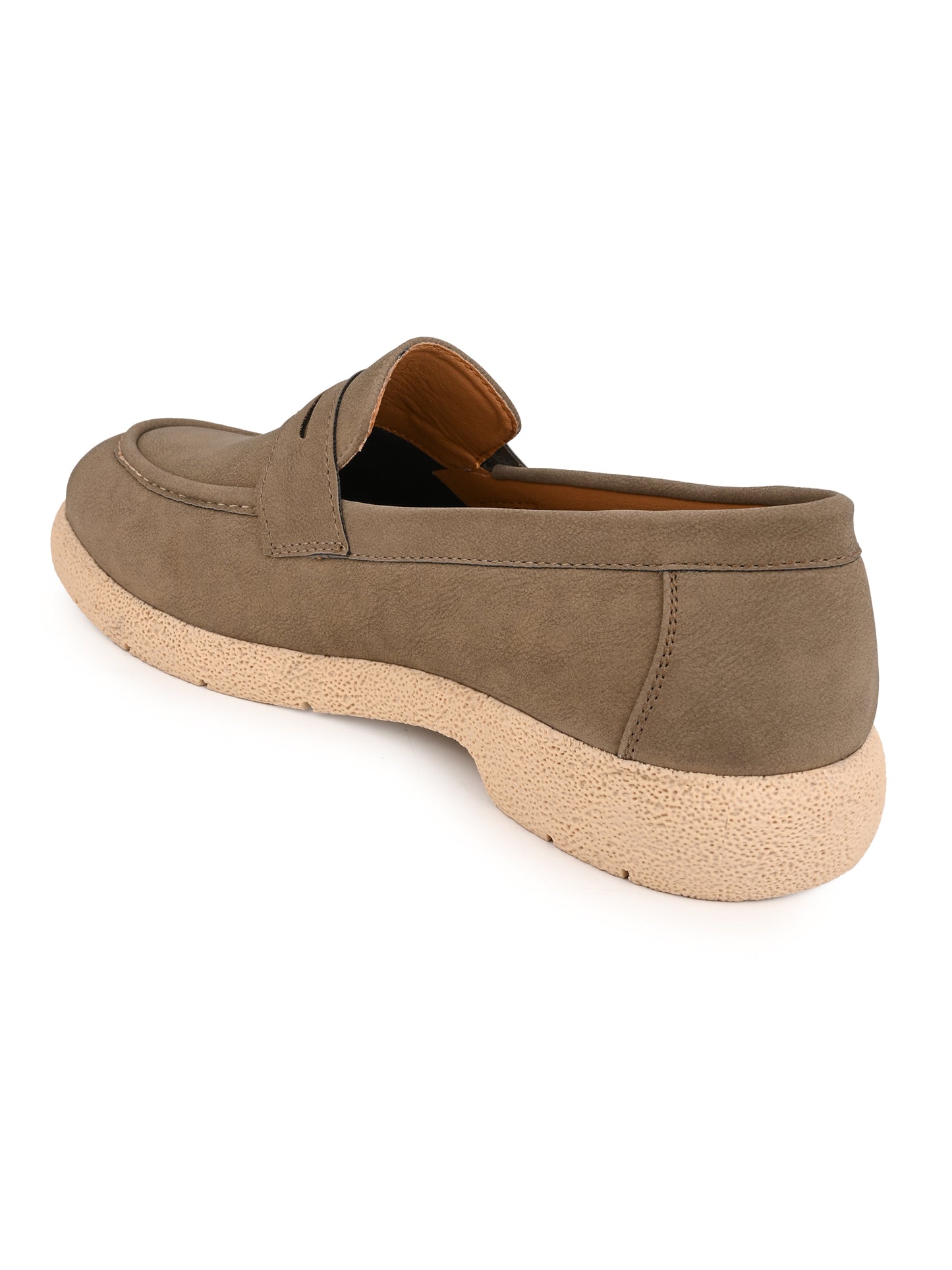 Fentacia Men Brown Nubuck Comfort Loafers