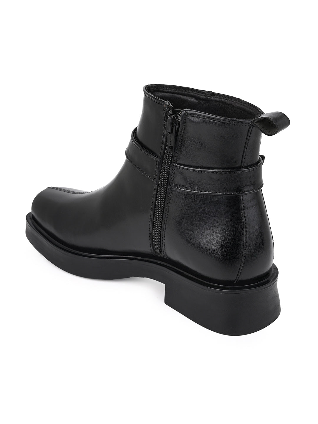 Fentacia Women Black Square toe Chelsea Boots