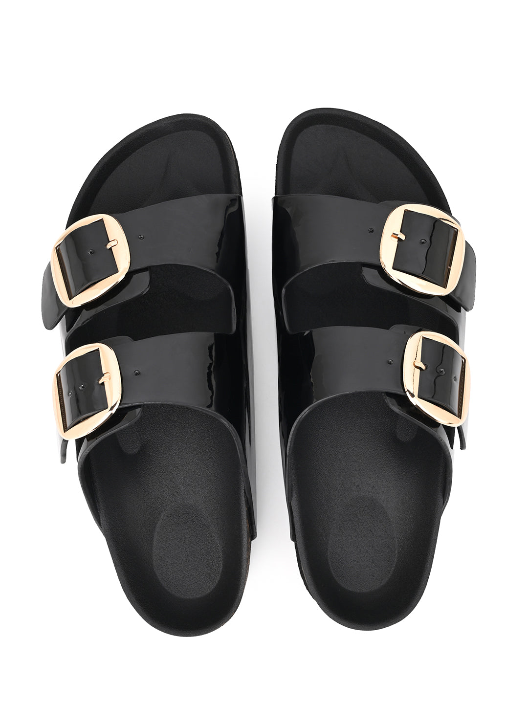 Fentacia Women Dual Buckle Flat Sandals