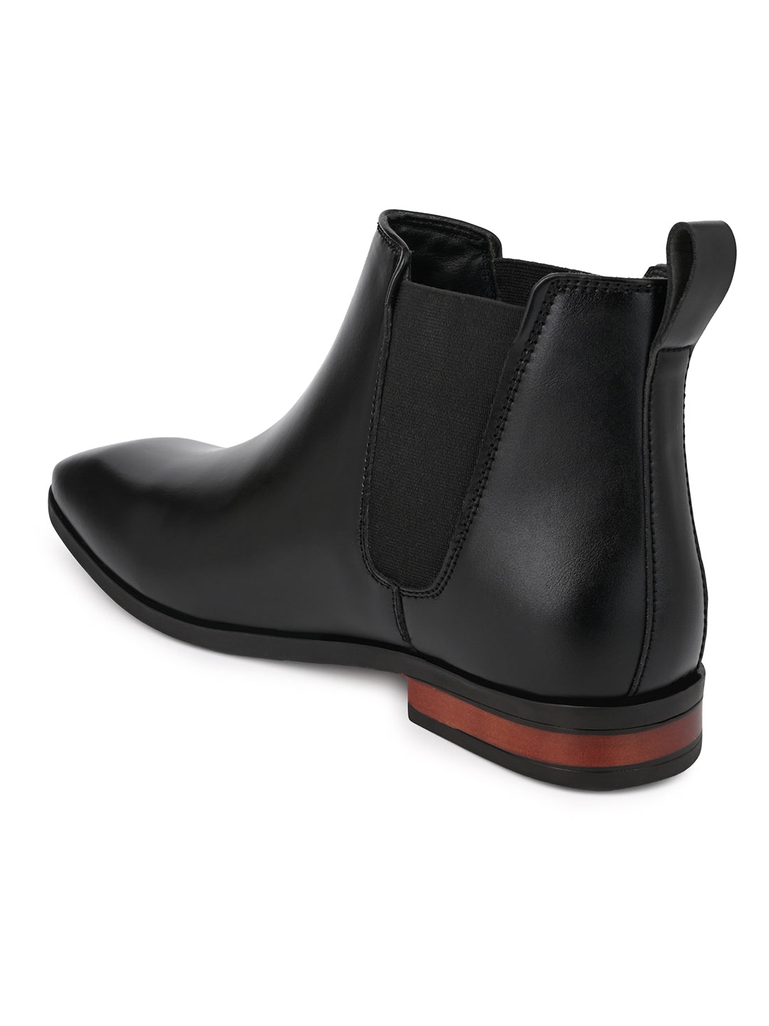 Fentacia Men Square Toe Pull-On Chelsea Boots