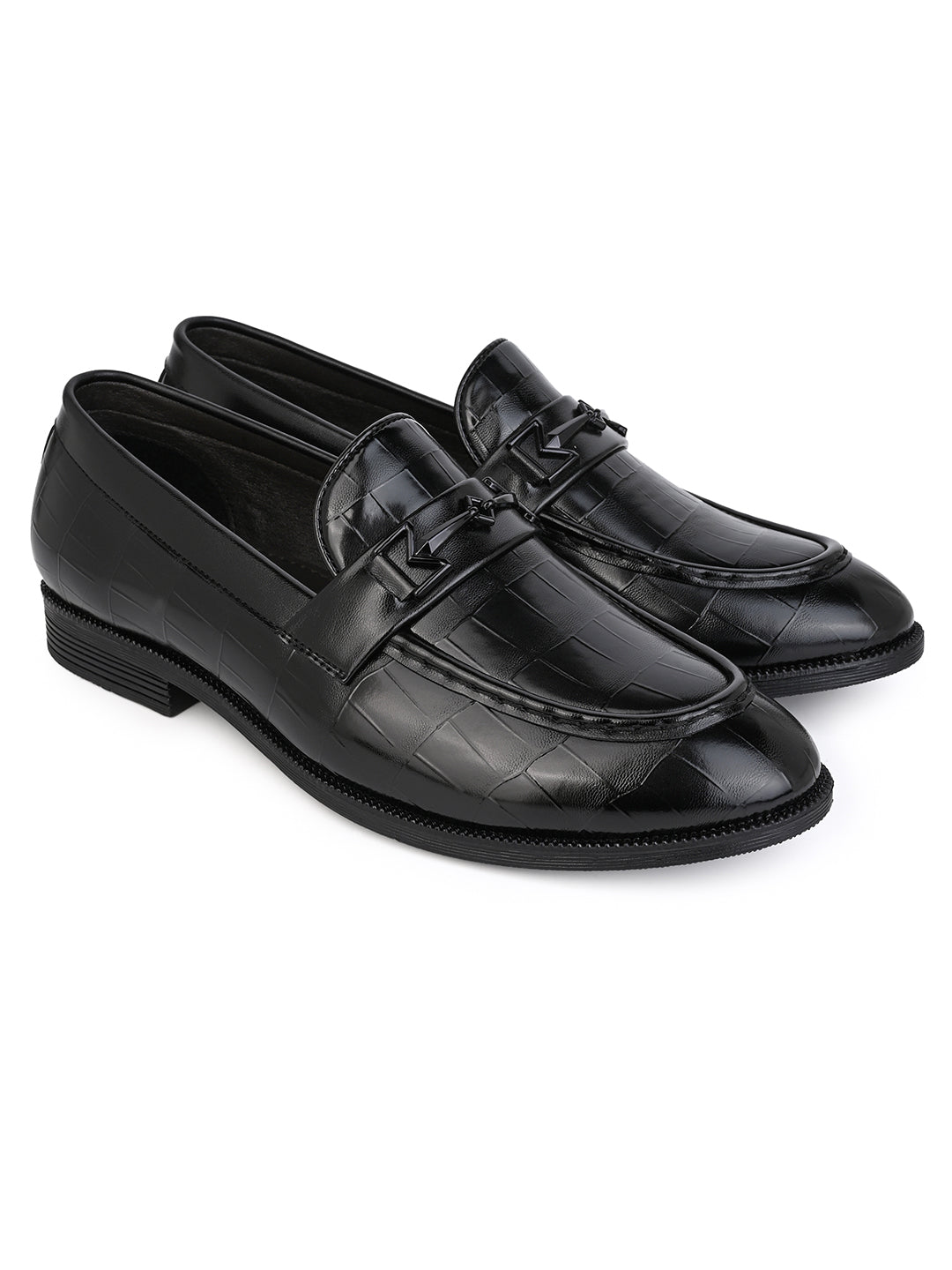 Fentacia Men Textured Slip-On Formal Shoes