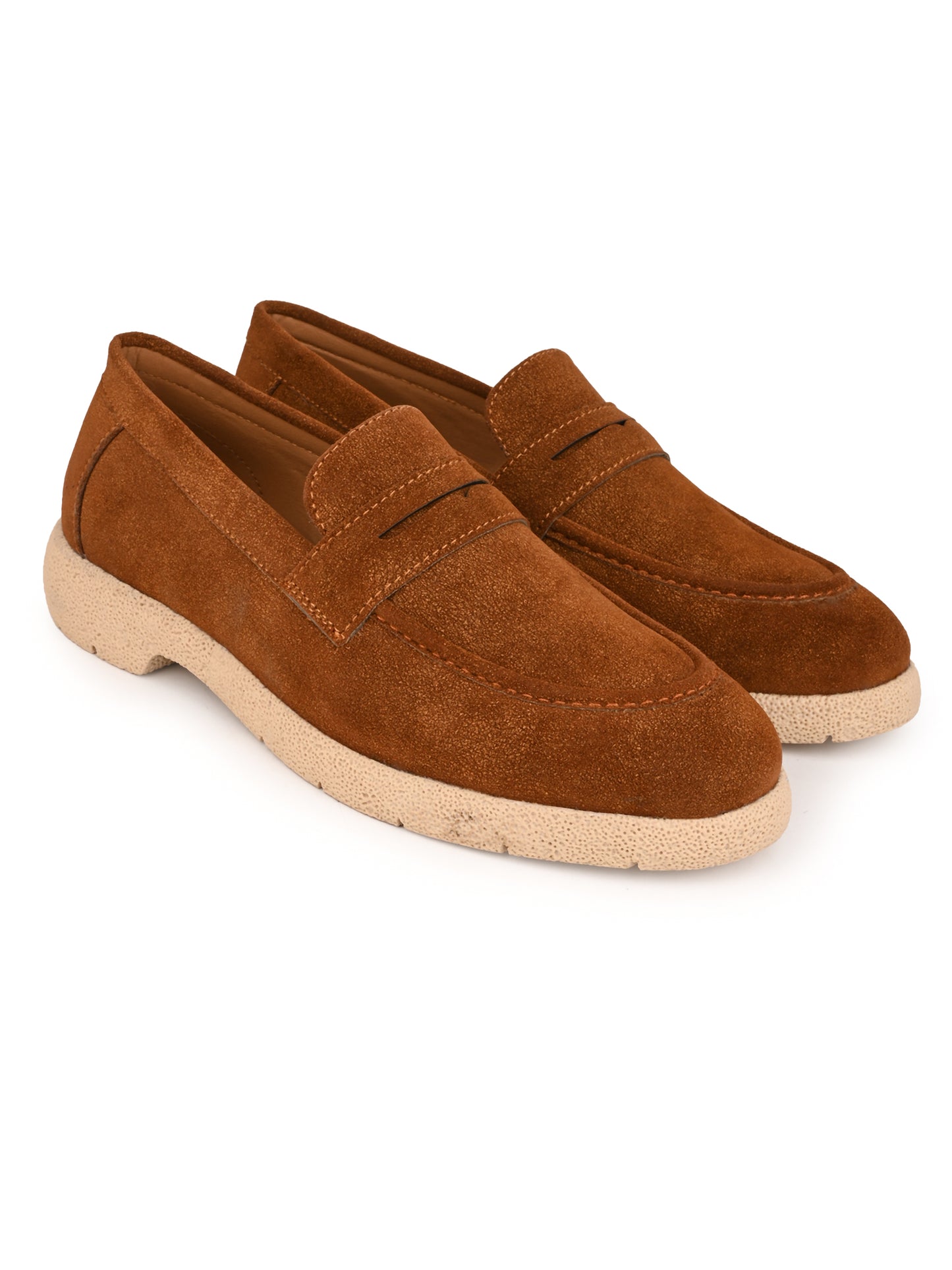 Fentacia Men Brown Synthetic Suede Comfort Loafers