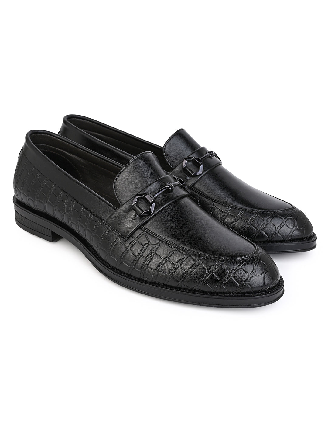 Fentacia Men Black Slip-On Formal Shoes