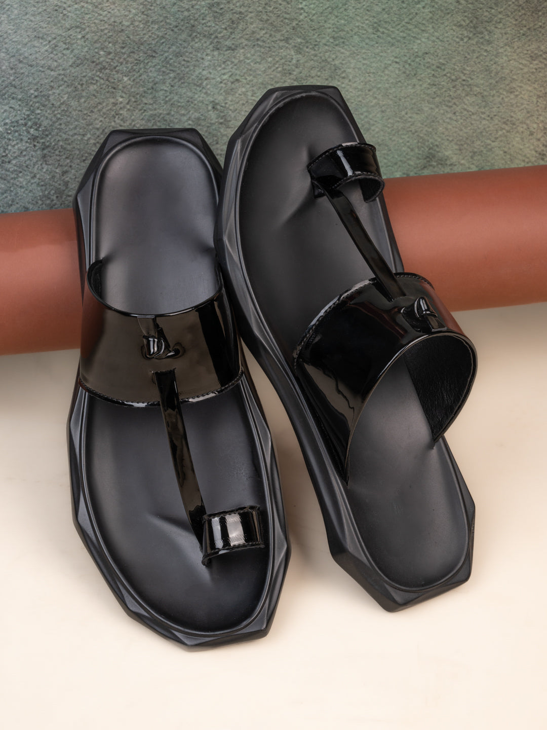 Fentacia Men Patent Ethnic Wear Sandals