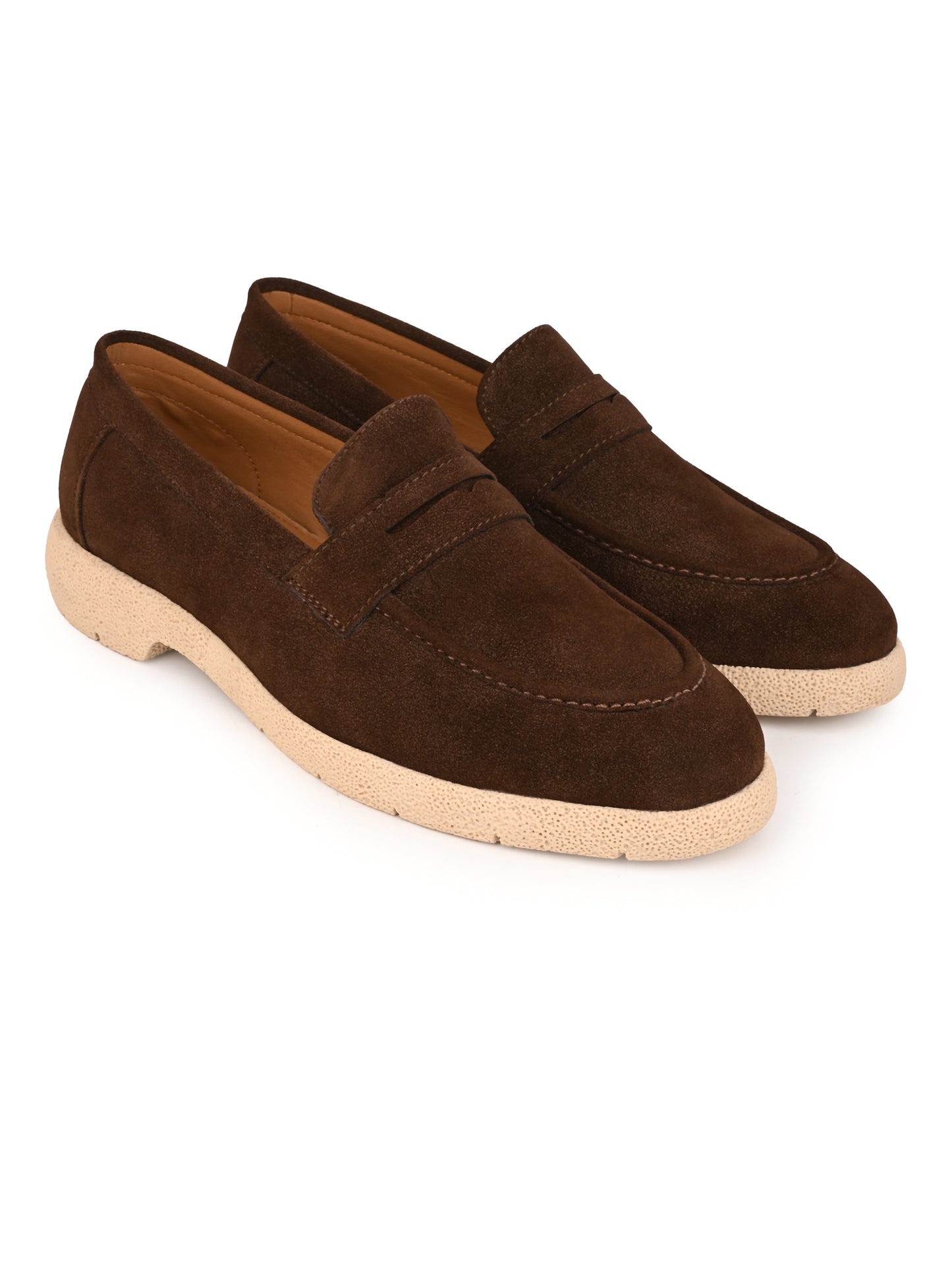Fentacia Men Brown Synthetic Suede Comfort Loafers