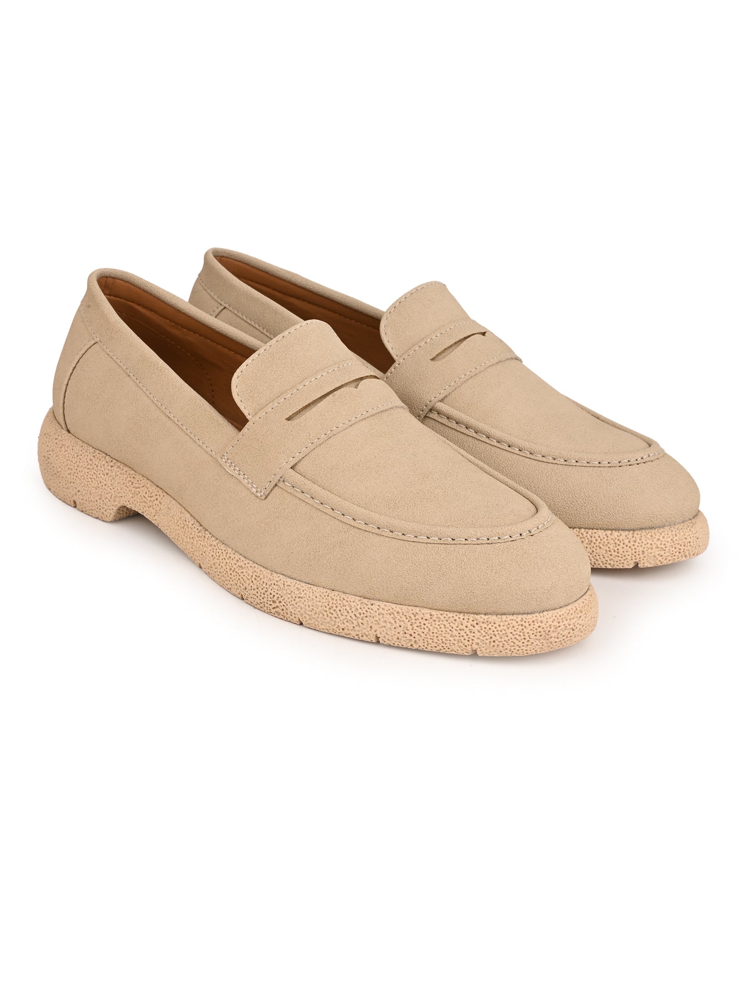 Fentacia Men Brown Synthetic Suede Comfort Loafers