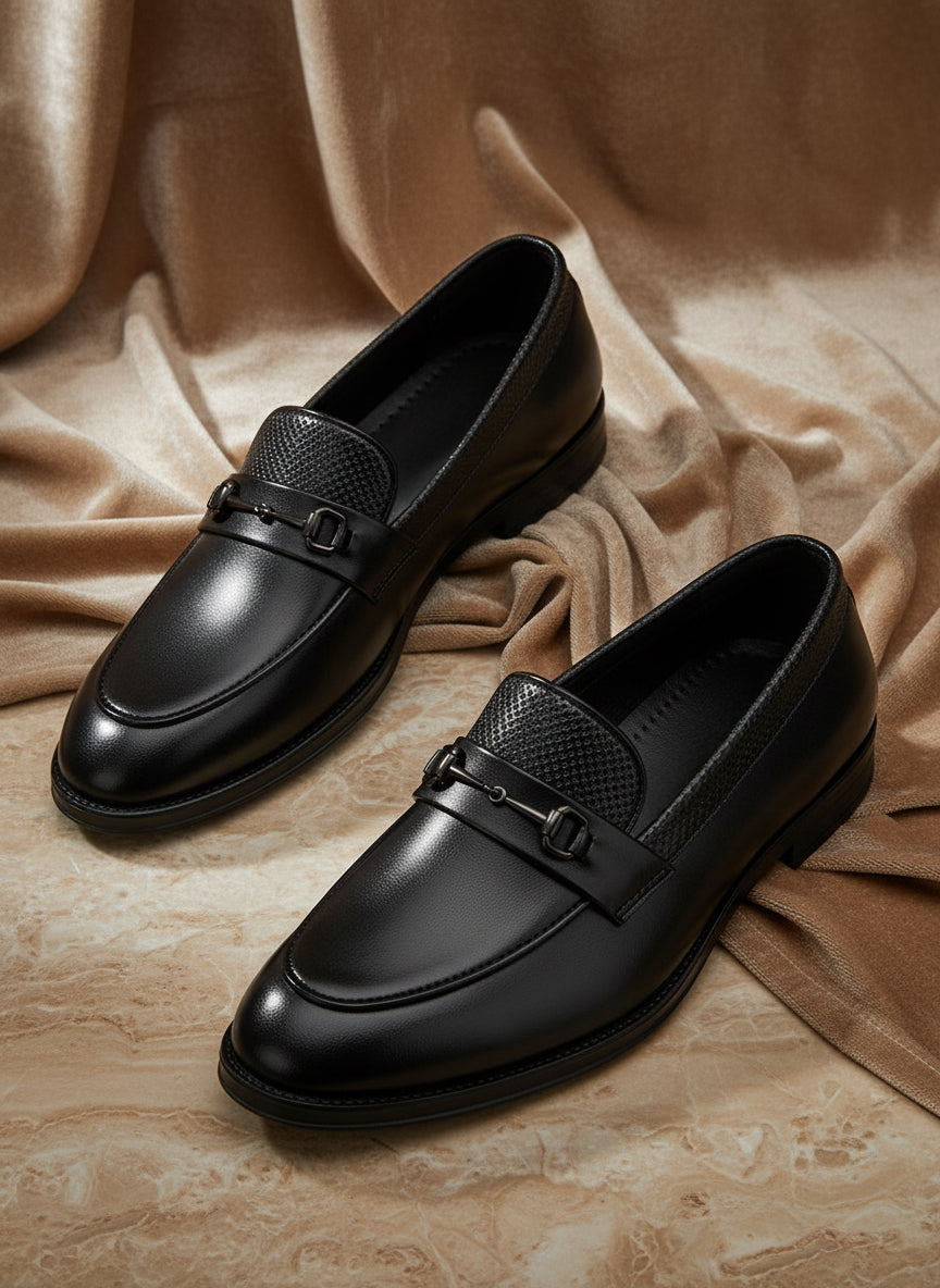 Fentacia Men Black Slip-On Formal Shoes