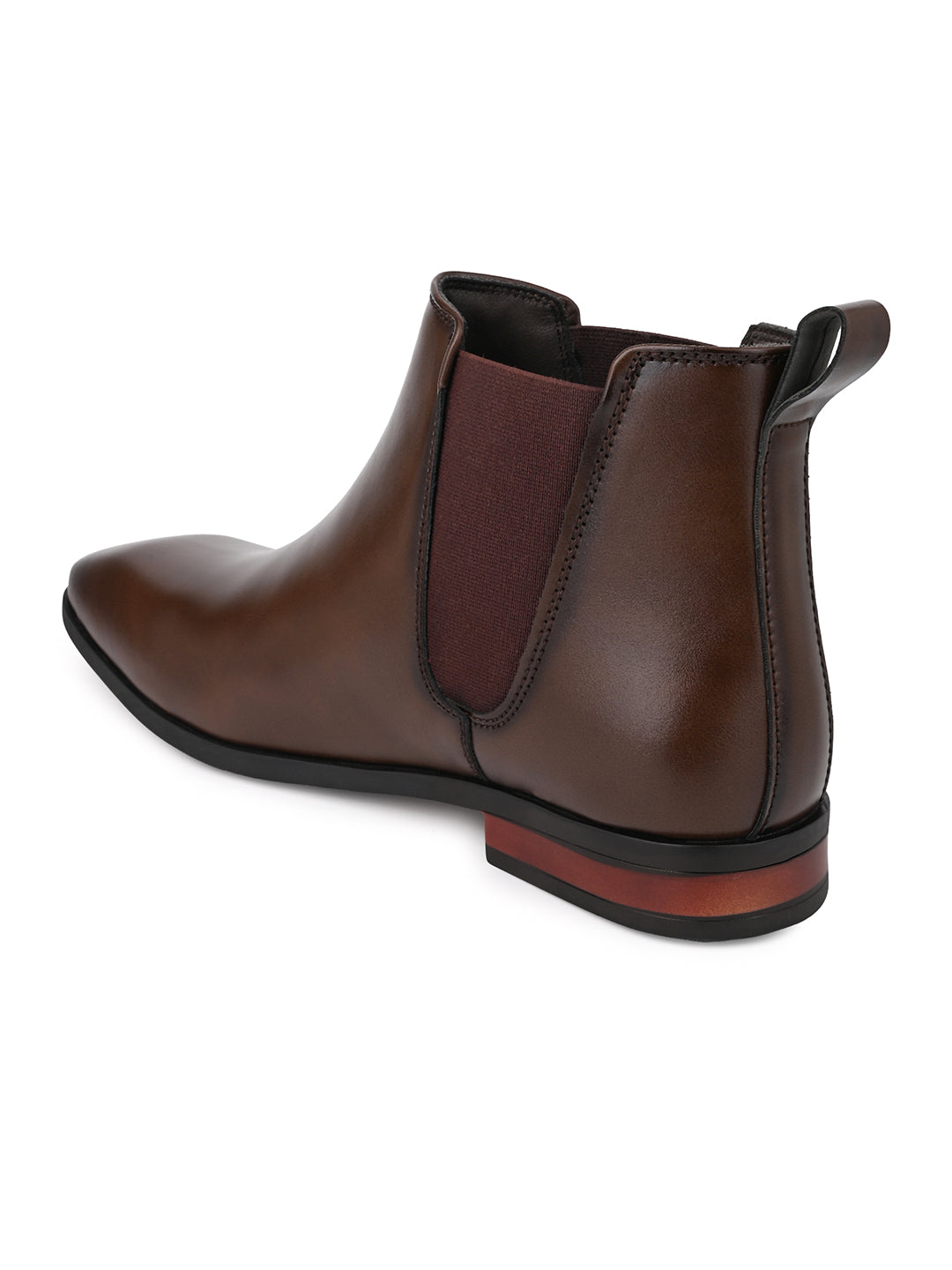 Fentacia Men Square Toe Pull-On Chelsea Boots