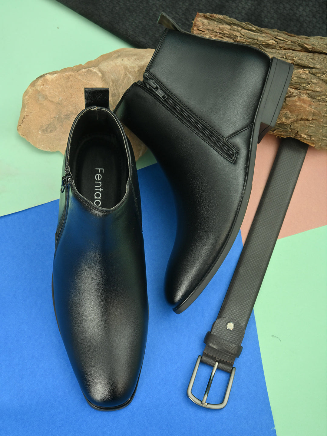 zipper boots mens leather